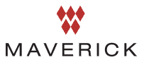 Maverick logo, rood en zwart, abstract ontwerp.